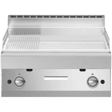 Gas fry top Chromed 2/3 smooth 1/3 striped plate M