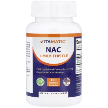Vitamatic, NAC + Milk Thistle, 120 Vegetable Capsu