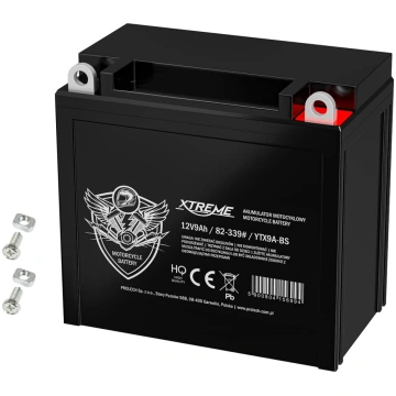 82-339# Motociklu akumulators 12v 9ah xtreme right