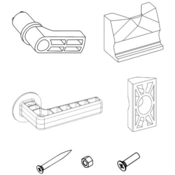Siltumnīcas rokturis KLASIKA, plastmasas, pelēks R