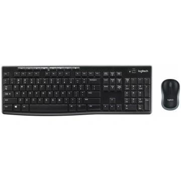 Logitech MK270 Wireless Keyboard+Mouse, Black, Sil