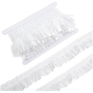 letsinstyle 5 jardi 2-slāņu elastīga Ruffle Trim S