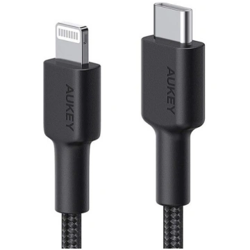 AUKEY Cable CB-CL03 Black nylon Lightning-USB C 2m
