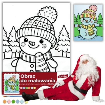 Gleznošana Ziemassvētku krāsojamās grāmatas uz aud