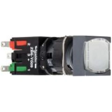 Complete illuminated push button, Harmony XB6, whi