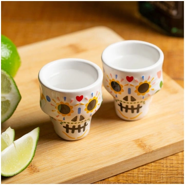 Kikkerland - Sugar Skull Shot Glasses - Colorful -