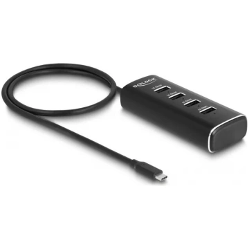 DeLOCK 4 Portu USB Hubs 10 Gbps Type-C 60 cm Kabel