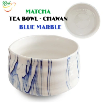 MATCHA CHAWAN - BLUE MARBLE - Eksluzīvs Matcha tēj