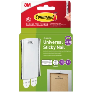 3M Command Jumbo 1 Hook + 4 strips Large