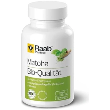 Raab Vitalfood bioloģiskās matcha kapsulas, 60 gab