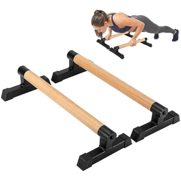 Parallettes Calisthenics koka neslīdošas rokas sti