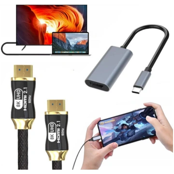 HDMI USB-C + HDMI kabelis 3m Adaptec