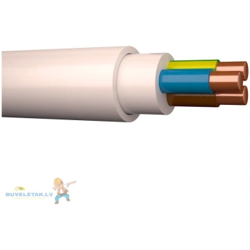 Kabelis 3x2.5mm2 monolīts, balts 22874