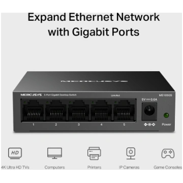 Switch TP-Link Mercusys MS105GS 5-Port Gigabit Des