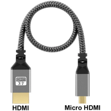Kabelis micro HDMI - HDMI 1.5m ar pītu izolāciju M