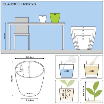 LECHUZA Ziedu pods - Classico krāsā 28 - Ø 28 x 26