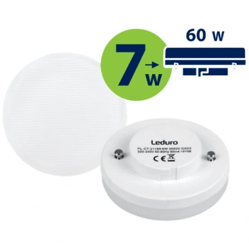 Spuldze Leduro LED GX53, 7W, 600lm, 3000K, 220-240