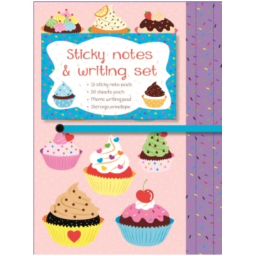 Sticky Notes and Writing Set: Cupcakes Peony Press