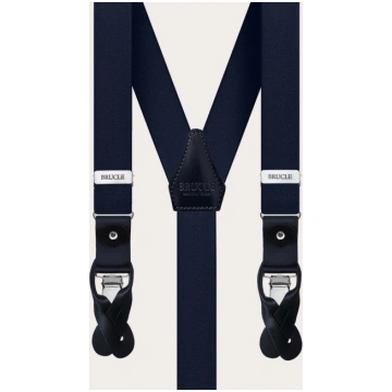 Elegant double use elastic suspenders, navy blue B