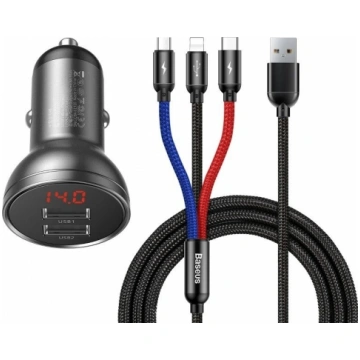 Baseus Digital Display Dual USB 4.8A Car Charger 2