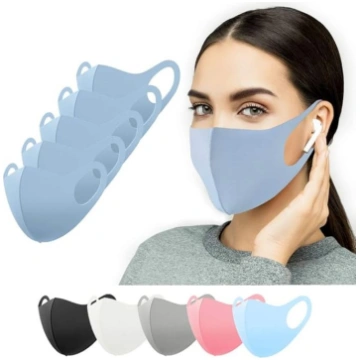 Auduma masku komplekts ar 5 gabaliem zilā krāsā ve