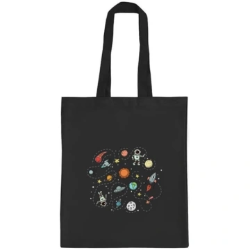 ShirtStreet Spaceman Dabiska džutas auduma soma ar