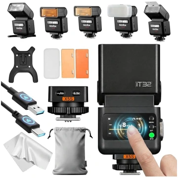 Godox iT32 TTL mini kameras zibspuldze ar X5-S tri