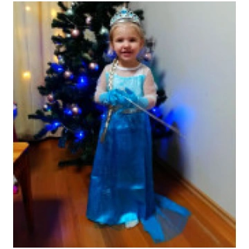 Bērnu kostīms Elza Ledus Sirds, Elsa Frozen, kleit