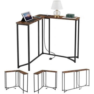 YITAHOME Console Table with Power Strip, L-shaped 