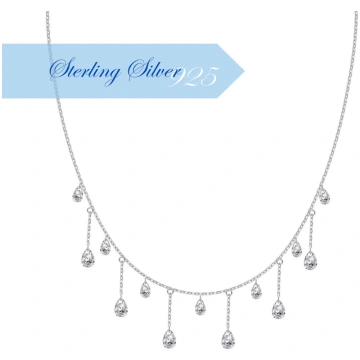 CRYSTAL CASCADE ✧ 925 SILVER Necklace BELLAETEREA