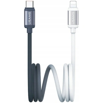 Kabel USB Usams USB-C - Lightning 1.2 m Czarno-bia