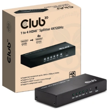 Club 3D CSV-1385 - video/audio splitter - 1-to-4, 
