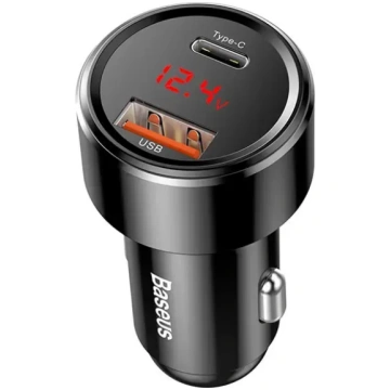 Automašīnas ātrās uzlādes lādētājs 12-24V 45W USB 
