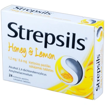 STREPSILS Honey & Lemon 1,2 mg/0,6 mg sūkājamās ta