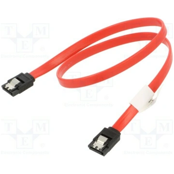 Cable: SATA; SATA plug,both sides; 0.5m; with meta