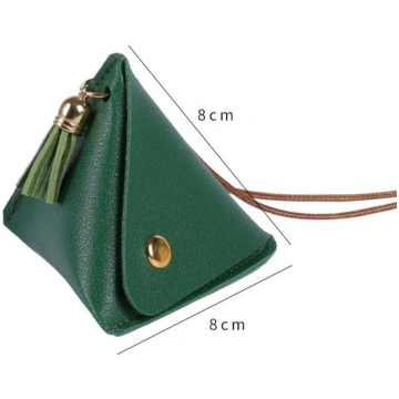 New Triangular Coin Purse Leather Storage Bag Snap