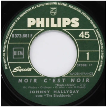 Johnny Hallyday Avec The Blackburds - Noir C'