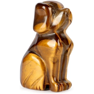 Artistone 2 collu Tiger Eye Stone Dog Crystal Anim