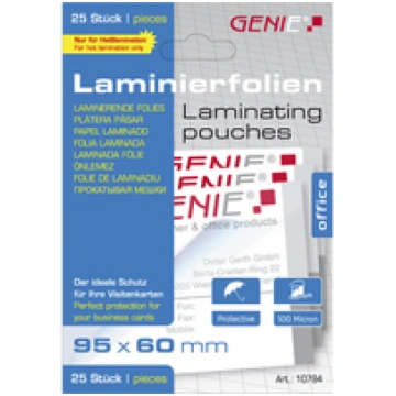 GENIE Laminiertaschen 25 im Visitenkartenformat - 