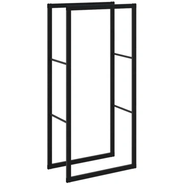 Malku statīvs VidaXL tērauda melns malkām 55x30x11