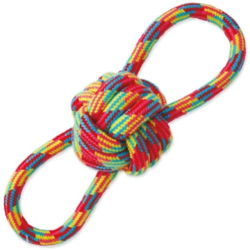 Dog Fantasy Woven Ball Loop Tugger pītā kokvilnas 