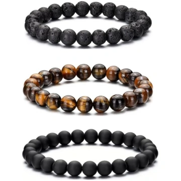 MOROTOLE vīriešu rokassprādze, 8 mm tīģera acs rok