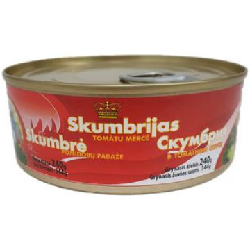skumbrija tomātu mērcē 240g
