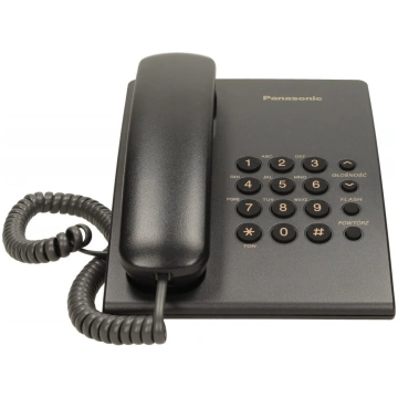 Vadu telefons Panasonic KX-TS500 Melns ar Zvanītāj