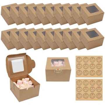 JOYSKY 20 gabaliņu brūnas cupcake kastes, papīra k