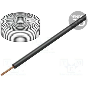 Wire; H05Z-K; stranded; Cu; 1mm2; LSZH; black; 300