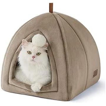 Bedsure Cat Cave Large Cats Camel - Foldable Cat B