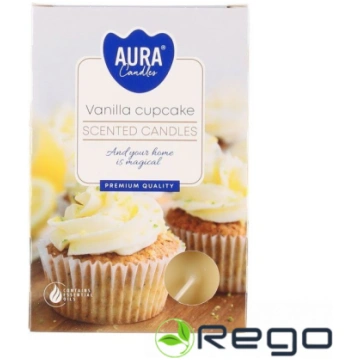 Aura aromātiskās tējas sveces 6gab Vanilla Cupcake