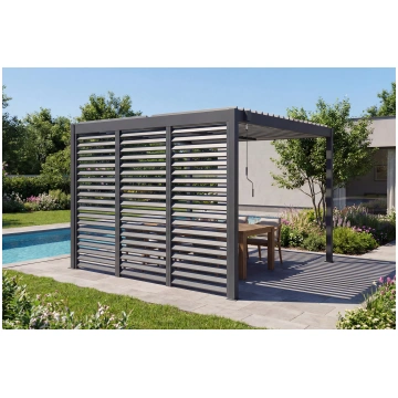 PIANA 3x3m brīvstāvoša bioklimatiskā pergola pelēk