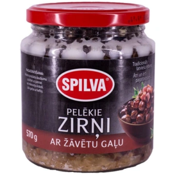 Pelēkie zirņi ar žāvētu gaļu "Spilva" 570g